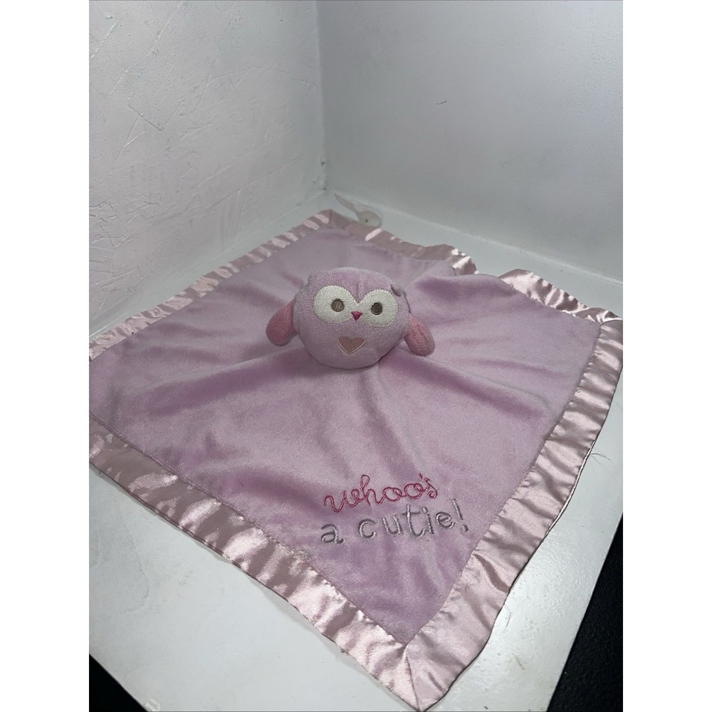 Stepping Stones Owl Whoo's a Cutie Security Blanket Lovey Pink